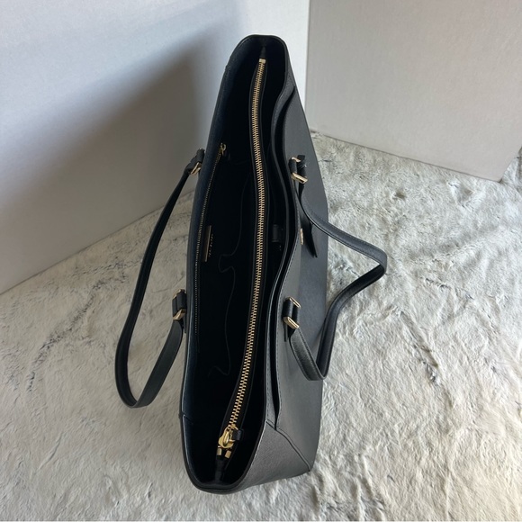 Tory Burch Saffiano Leather Tote Black Bag - Picture 14 of 16